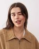 Motel Motel cavita faux suede longline bomber jacket in tan-Brown - 4