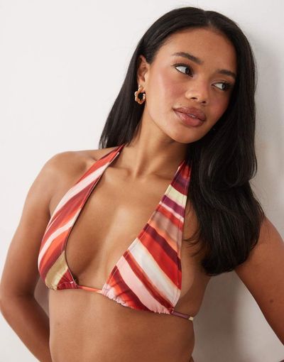 Motel Motel Cerry Bikini top in Wiggle sunset pink