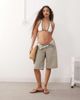Motel Motel cerry halter bikini top in white and brown - 3