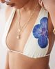 Motel Motel cerry orchid print bikini top in white and blue - 2