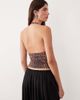 Motel Motel Cosimo halter mesh top in deer print brown - 3