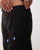 Motel Motel cursa sarong overlay bead detail linen look pants in black - 2