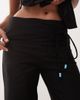 Motel Motel cursa sarong overlay bead detail linen look pants in black - 3