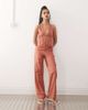 Motel Motel cursa sarong overlay bead detail linen look pants in tuscan red-Orange - 1