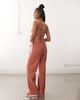Motel Motel cursa sarong overlay bead detail linen look pants in tuscan red-Orange - 2