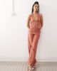 Motel Motel cursa sarong overlay bead detail linen look pants in tuscan red-Orange - 3