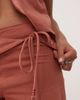 Motel Motel cursa sarong overlay bead detail linen look pants in tuscan red-Orange - 4