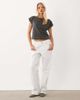 Motel Motel Damaria off the shoulder stud detailing top in charcoal gray - 2