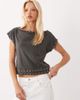 Motel Motel Damaria off the shoulder stud detailing top in charcoal gray - 3
