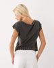 Motel Motel Damaria off the shoulder stud detailing top in charcoal gray - 4
