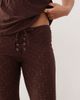 Motel Motel dan low-rise broderie flares in brown - 3
