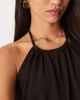 Motel Motel Diraka high neck halter top in chocolate brown - 3