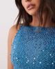 Motel Motel dudley sequin tank top in teal blue - 2