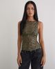 Motel Motel Dudley tank top sequin knit in olive-Green - 1
