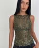 Motel Motel Dudley tank top sequin knit in olive-Green - 3