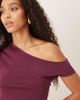 Motel Motel Elysian asymmetric off the shoulder top in plum-Purple - 3