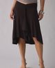 Motel Motel Esmeray Asymmetric Ruffle Low-Rise Knee Length Skirt in Brown, Women's at Urban Outfitters - 1
