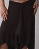 Motel Motel Esmeray Asymmetric Ruffle Low-Rise Knee Length Skirt in Brown, Women's at Urban Outfitters - 4