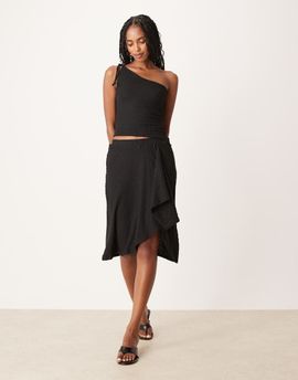 Motel Motel Esmeray textured floaty skirt in black - part of a set
