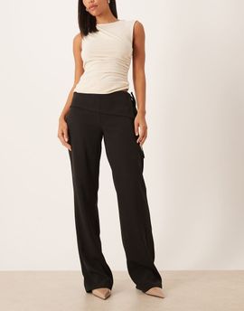 Motel Motel faria tailored low rise pants with tie side in black