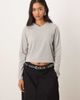 Motel Motel Feman long sleeve v neck casual top in gray heather - 1
