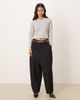 Motel Motel Feman long sleeve v neck casual top in gray heather - 2