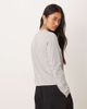 Motel Motel Feman long sleeve v neck casual top in gray heather - 3