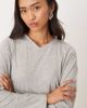 Motel Motel Feman long sleeve v neck casual top in gray heather - 4