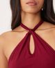 Motel Motel Giunea knot halter top in burgundy-Red - 2