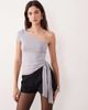 Motel Motel Gryfina knot one shoulder top in lilac gray-Purple - 1