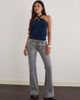 Motel Motel Guinea knot halter top in navy - 2