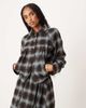 Motel Motel Harana collared button up jacket in blue brown plaid - part of a set - 1