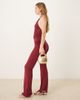 Motel Motel jacita cupro relaxed pants in burgundy - part of a set-Red - 2