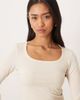 Motel Motel Janana long sleeve scoop neck top in ivory-White - 2