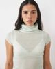 Motel Motel Jian short sleeve knit top with buckle detail in aqua blue - 1