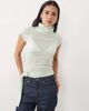 Motel Motel Jian short sleeve knit top with buckle detail in aqua blue - 3