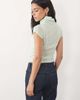 Motel Motel Jian short sleeve knit top with buckle detail in aqua blue - 4