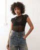 Motel Motel Jiwon keyhole polka lace top in black - 1