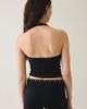 Motel Motel Jungo Silver Eyelet Trim Halter Top in Black, Women's at Urban Outfitters - 4