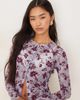 Motel Motel Kahula long sleeve lotus flock top in lavender plaid-Purple - 1