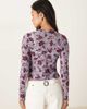 Motel Motel Kahula long sleeve lotus flock top in lavender plaid-Purple - 4