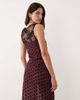 Motel Motel Kasia V-neck lace polka dot top in maroon - part of a set-Purple - 3