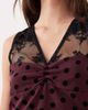 Motel Motel Kasia V-neck lace polka dot top in maroon - part of a set-Purple - 4