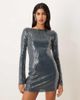 Motel Motel Kimberly sequin dress in dark teal-Blue - 1