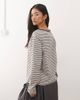 Motel Motel Kumiko long sleeve boat neck striped top in gray - 3