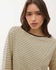Motel Motel Kumiko long sleeve boat neck striped top in yellow - 3