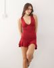Motel Motel Lanai deep plunge mini dress in red - 2