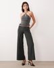 Motel Motel Lavena ruffle edged halter top in slate gray - 4