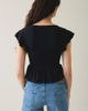 Motel Motel Leisma Plunging Studded Frill Peplum Top in Black, Women's at Urban Outfitters - 4
