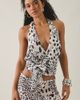 Motel Motel Lilita Dalmatian Spot Plunging Wrap Halter Top in Dalmatian Spot, Women's at Urban Outfitters - 2